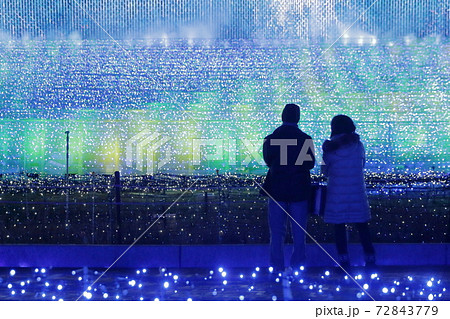 イルミネーションを楽しむ観光客(三重県 なばなの里) イルミネーションを楽しむ観光客(三重県 なばなの里) 72843779