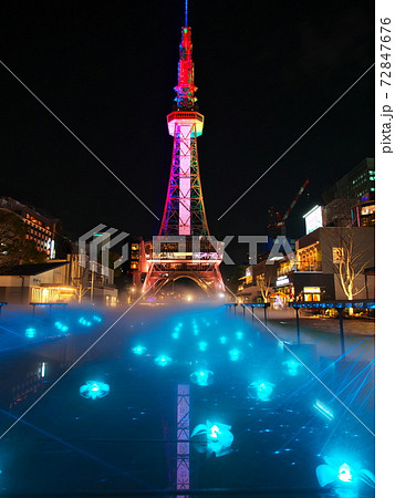 夜の久屋大通公園ミズベヒロバから名古屋テレビ塔を望む 夜の久屋大通公園ミズベヒロバから名古屋テレビ塔を望む 72847676