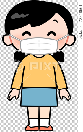 マスクをしている女の子(笑顔) マスクをしている女の子(笑顔) 72848661