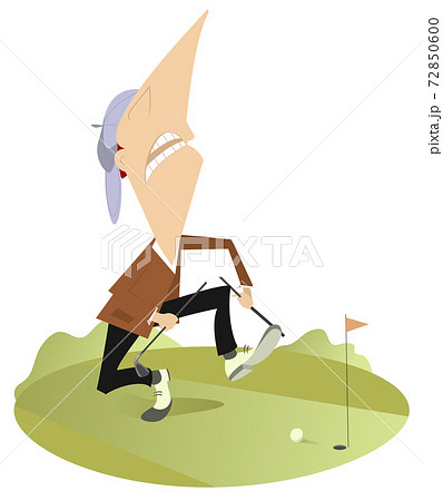 Angry golfer has broken his golf club illustration - Stock Illustration  [72850600] - PIXTA