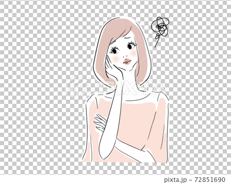 困っている可愛い女性 72851690
