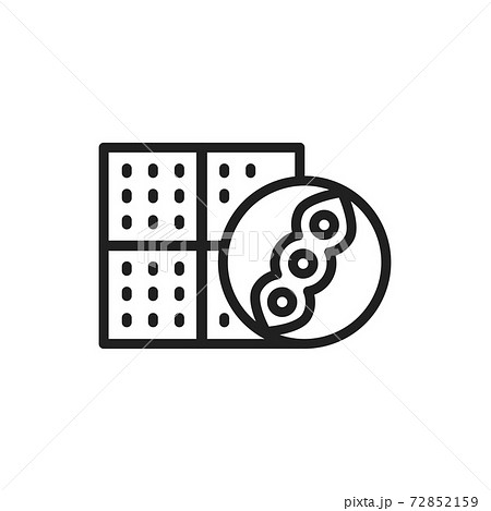 Organic soy cubes line icon. Outline pictogram for web page. 72852159