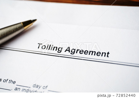 Legal document Tolling Agreement on paper close up. Legal document Tolling Agreement on paper close up. 72852440