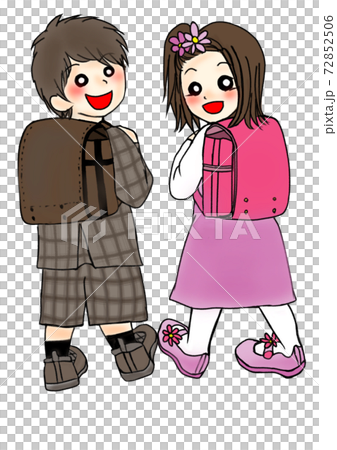 Boys and girls carrying school bags Boys and girls carrying school bags 72852506