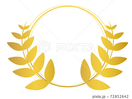 月桂樹1フレーム金色のイラスト素材