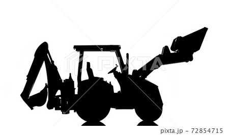 backhoe tractor silhouette, isolated on white background backhoe tractor silhouette, isolated on white background 72854715