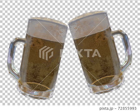 黒ビールで乾杯のイラストのイラスト素材