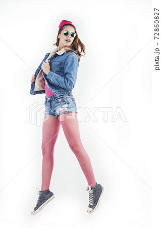 young pretty teenage girl jumping cheerful isolated on white background, lifestyle people concept young pretty teenage girl jumping cheerful isolated on white background, lifestyle people concept 72860827