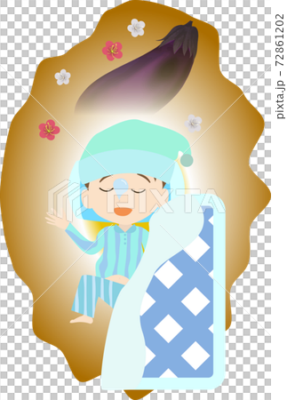 Illustration of a boy having an auspicious first dream (eggplant) Illustration of a boy having an auspicious first dream (eggplant) 72861202