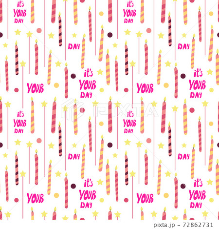 Bright and cheerful birthday candle seamless pattern Bright and cheerful birthday candle seamless pattern 72862731