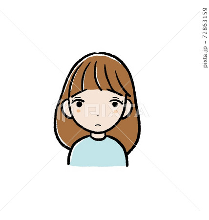 目が離れている人のイラストのイラスト素材