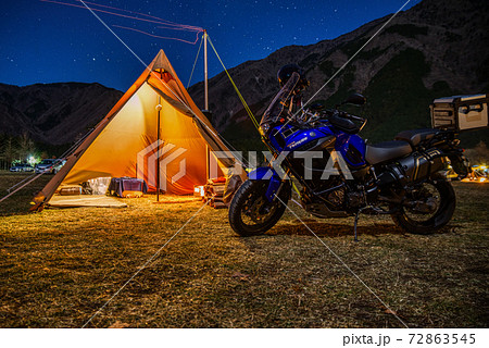 サーカスTCと薪ストーブでオートバイで冬キャンプ 72863545
