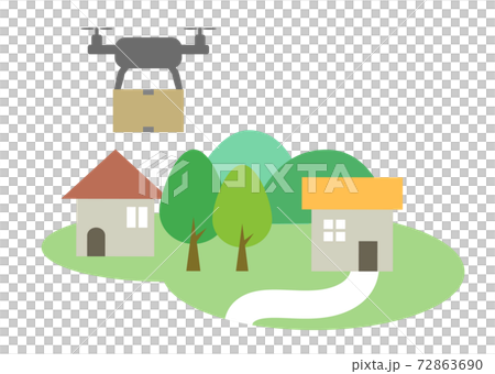 Countryside suburbs drone delivery Countryside suburbs drone delivery 72863690