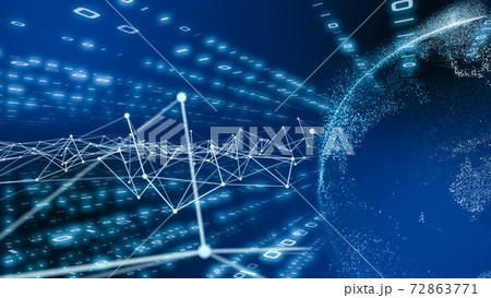 デジタル営業　在宅勤務　テレワーク　IoTによる大都市のデジタル化 背景画像のイメージ 72863771