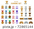 ランキング　メダル　トロフィー　水彩イラストセット 72865144