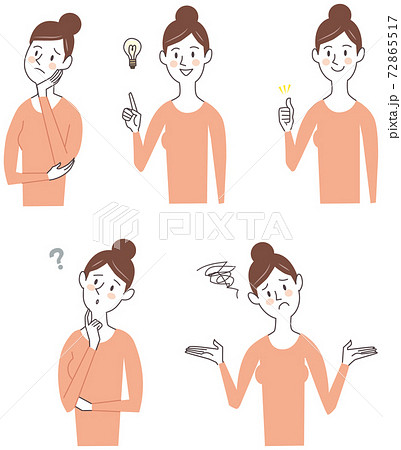 女性の表情いろいろセット 72865517