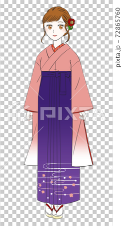 袴姿の女性 のイラスト素材