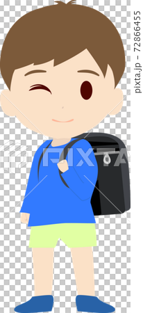 ランドセルを背負ったかわいい小学生のイラスト ランドセルを背負ったかわいい小学生のイラスト 72866455