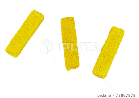 Frozen fish fingers isolated on white background 72867978
