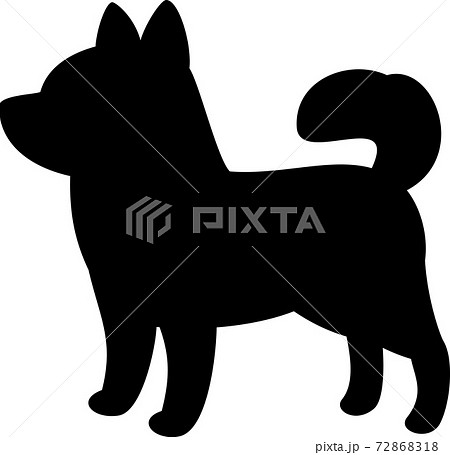 立っている犬のシルエットのイラスト素材