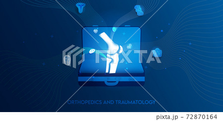 Technology for treatment of knee bone. Abstract traumatology and orthopedics. Medical science in the hospital for body joints. Technology for treatment of knee bone. Abstract traumatology and orthopedics. Medical science in the hospital for body joints. 72870164
