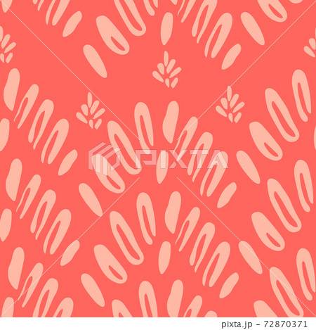 Contemporary pattern with plant, abstract shapes 72870371