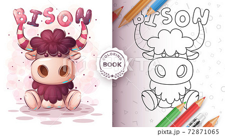 Teddy bison animal coloring book Teddy bison animal coloring book 72871065
