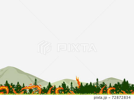 森林火災 山火事のイラスト素材