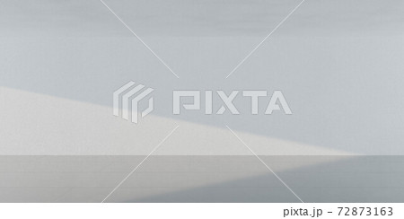 white concrete wall and concrete floor 3d render illustration with sun lighting casting shadows 72873163