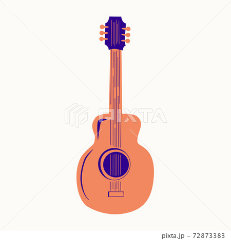 Acoustic guitar surrounded by notes, the inscription Love Music, Country Music. Country Cowboy Music Festival Creative Event Live Event Poster Concept 72873383
