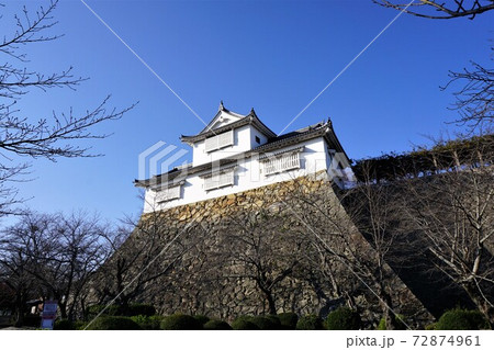 岡山県津山市にあるさくら名所100選のひとつ「鶴山公園(津山城趾)」:備中櫓 岡山県津山市にあるさくら名所100選のひとつ「鶴山公園(津山城趾)」:備中櫓 72874961