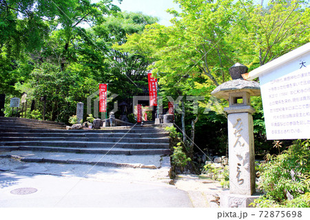【広島】初夏の宮島弥山　大聖院の仁王門と豊かな新緑 72875698