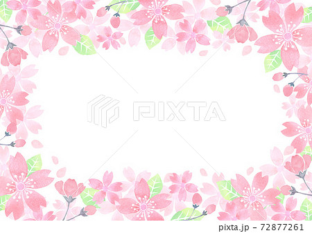 水彩で描いた桜のフレーム 72877261