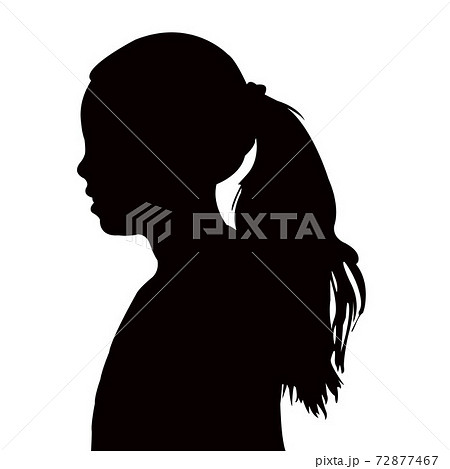 a girl head silhouette vector 72877467