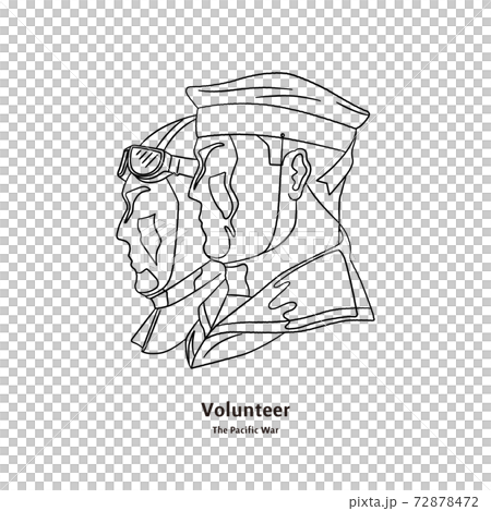 日本兵のラインイラスト 日本兵のラインイラスト 72878472