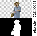 Attractive pregnant woman smiling and walking, Alpha Channel wit 72880095