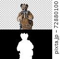 Soldier shoots aming and shooting with rifle, Alpha Channel with 72880100