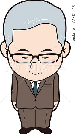 お辞儀するシニア男性会社員 お辞儀するシニア男性会社員 72881519