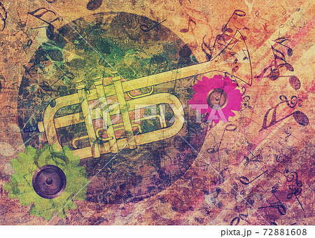 Retro trumpet poster 72881608