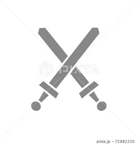 Cross swords gray icon. Board game, table entertainment symbol 72882250