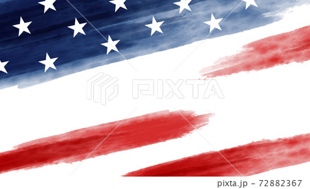 Usa or America flag background design of watercolor on white background vector illustration 72882367