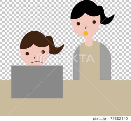 一個全職的女商人教一個工作給一個臨時僱員的年輕女商人一份工作 一個全職的女商人教一個工作給一個臨時僱員的年輕女商人一份工作 72882540