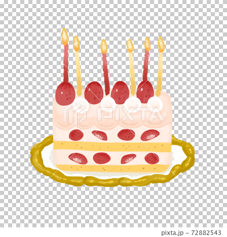苺のバースデーケーキ ろうそくのイラスト素材 苺のバースデーケーキ ろうそくのイラスト素材