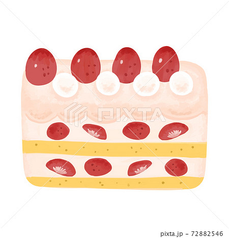 苺のケーキ 断面のイラスト素材