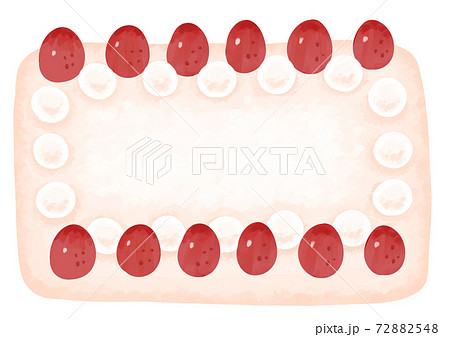 真上から見た苺のケーキ のイラスト素材