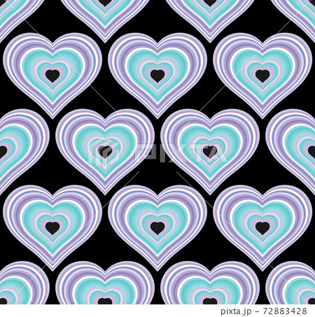 Striped blue hearts seamless texture or background. 72883428