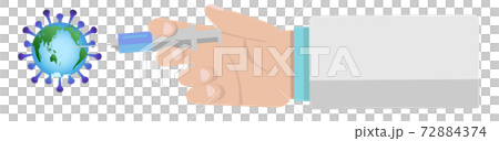 Illustration material: Vaccination virus, influenza, coronavirus, globe, Japanese archipelago Illustration material: Vaccination virus, influenza, coronavirus, globe, Japanese archipelago 72884374