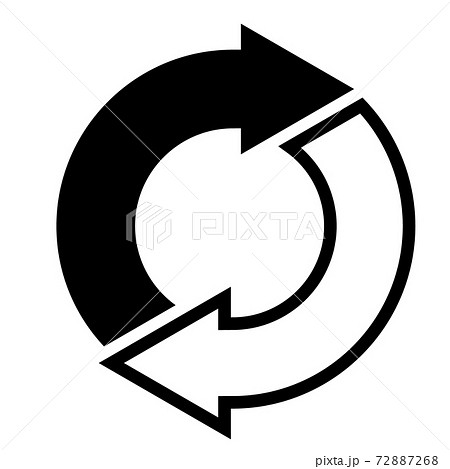 丸く繋がった2つの矢印 丸く繋がった2つの矢印 72887268