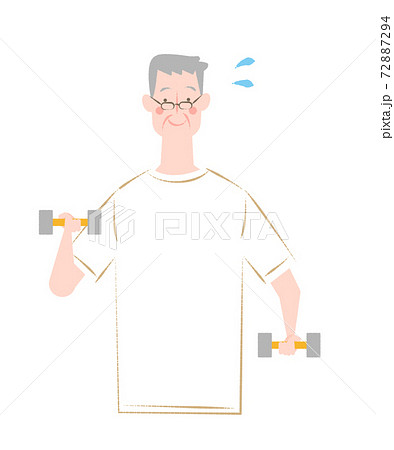 運動をする年配の男性 72887294