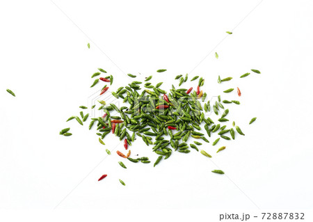 Red Green Hot Chili Peppers on white Red Green Hot Chili Peppers on white 72887832